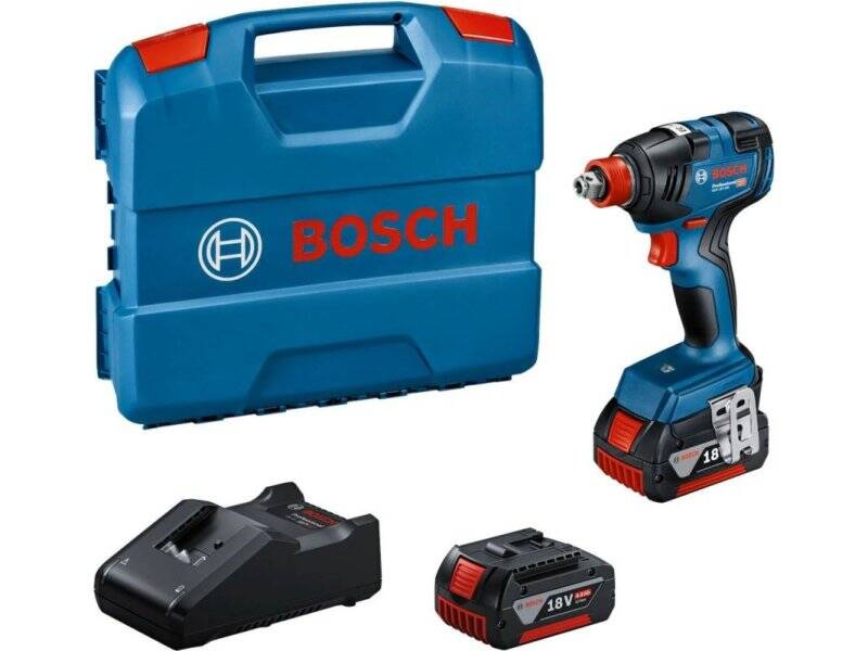 BOSCH plavi alat Akumulatorski rotacioni udarni odvrtač GDX 18V-200+2×4.0Ah kofer 06019J2206