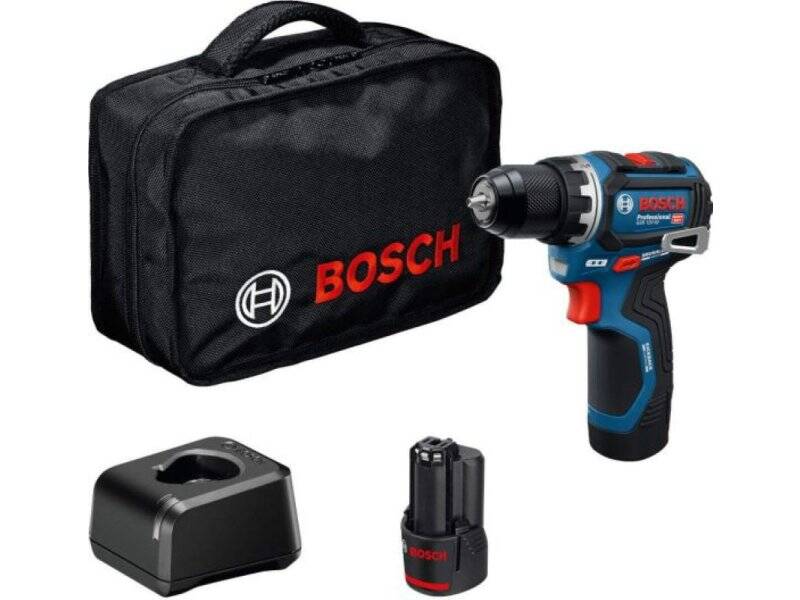 BOSCH plavi alat GSR 12V-32 akumulatorska bušilica – odvrtač, 2×2.0Ah i torba, 06019N7003