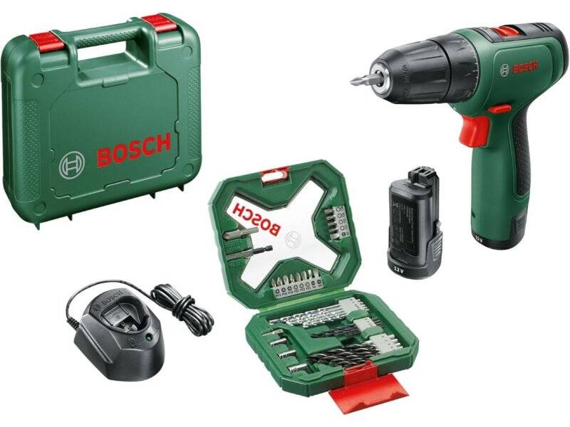 BOSCH zeleni alat 06039D3008 Easydrilla 1200 (2×1.5 Ah) +GAL 1210 CV+ AC set X34 SET