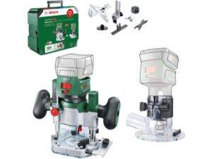 BOSCH zeleni alat Akumulatorska kombinovana glodalica 2u1 AdvancedTrimRouter 18V-8 Solo, bez baterije i punjača u koferu, 06039D5002