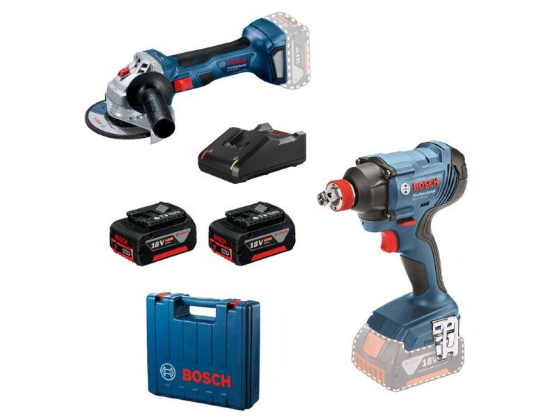 BOSCH plavi alat Akumulatorski set GDX 180-Li + GWS 180-Li, 18V, 2×4,0 Ah, 0615990N1U
