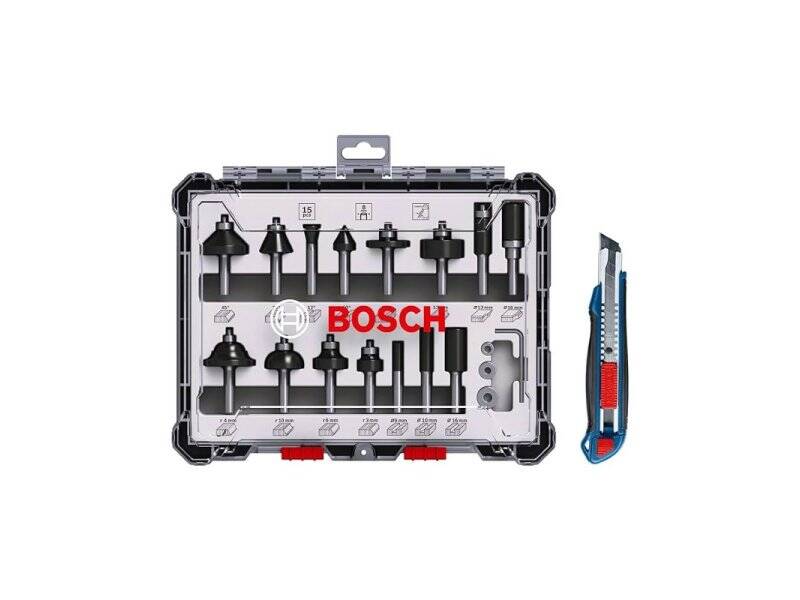 BOSCH plavi alat 15-delni set glodala sa skalperom, 0615997653