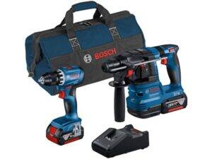 BOSCH plavi alat Akumulatorski set GBH 18V-22 + GSR 18V-45 + 2 x 18V 4,0Ah + torba, 0615A50038