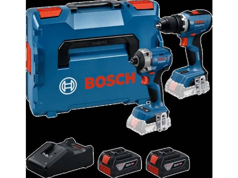 BOSCH plavi alat GSR 18V-65 + GDR 18V-215, 2 X 5.0 Ah baterija + punjač + L-Boxx 136