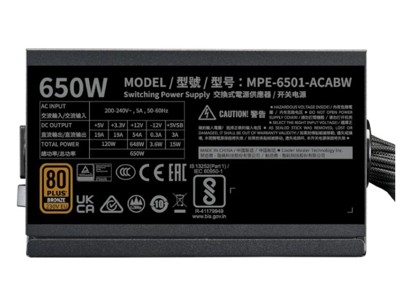 COOLER MASTER MWE Bronze V3 650W napajanje MPE-6501-ACABW-3BEU