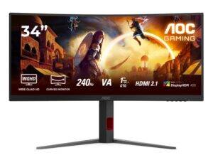 AOC CU34G4Z WQHD 3440x1440 Fast VA 240 Hz Curved Gaming Monitor