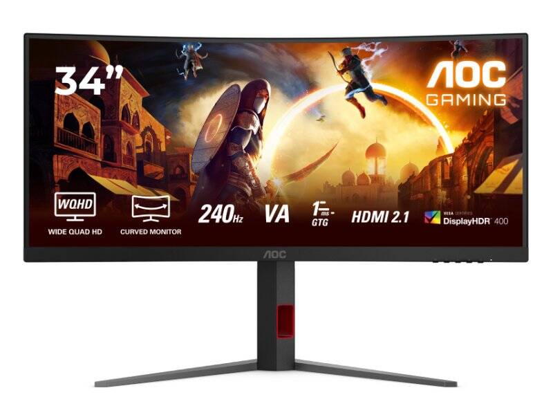 AOC CU34G4Z WQHD 3440×1440 Fast VA 240 Hz Curved Gaming Monitor