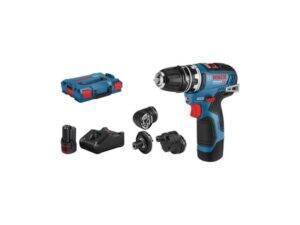 BOSCH plavi alat Akumulatorska bušilica/odvrtač GSR 12V-35 FC + 4 Flexi Click nastavka 12V, 2x3,0 Ah, 06019H3000