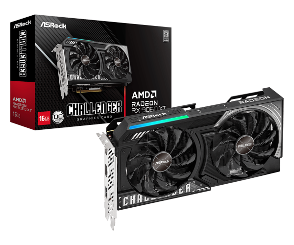 SVGA ASrock RX 9060 XT Challenger 16GB/GDDR6/128bit/crna, RX9060XT CL 16GO