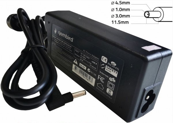 NPA90-195-4620 (HP14) Gembird punjac za laptop 90W-19.5V-4.62A, 4.5×3.0mm blue PIN