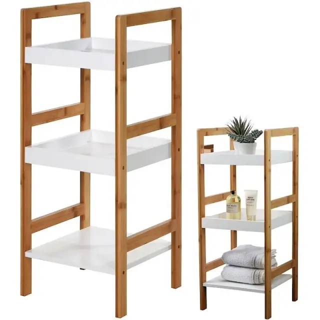 Vilde 569096 -Kupatilska polica na 3 nivoa  , Bambus  30x30x72 cm