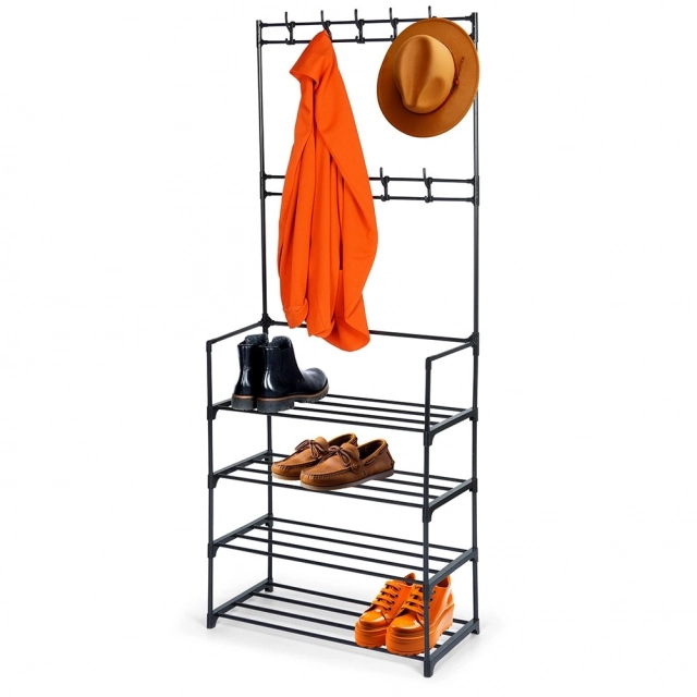 Vilde 568023 – Metalni čiviluk sa cipelarnikom , 57 x 28 x 156 cm