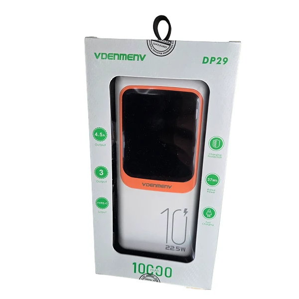 Power bank Denmen DP29 10000Mah 22.5W/1xTypeC/1x USB-A/type C kabal/lighting kabal/beli