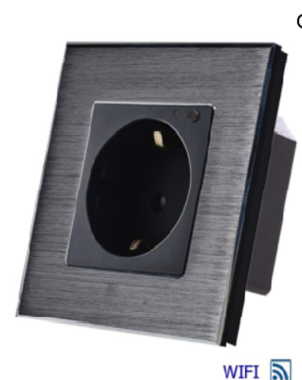 16A EU Wi-Fi WALL SOCKET AL Crni (TUYA)