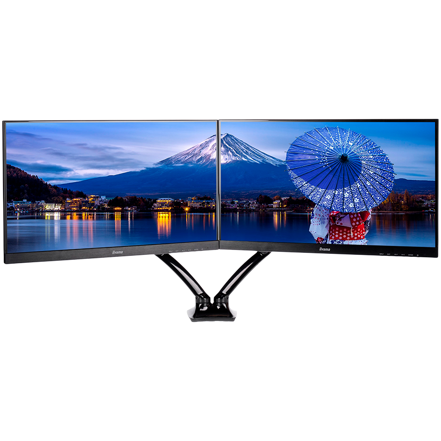 Iiyama DS3002C-B1 – Mounting kitfor 2 monitors (adjustable arm) black screen size: 10′-27′ desk-mountable