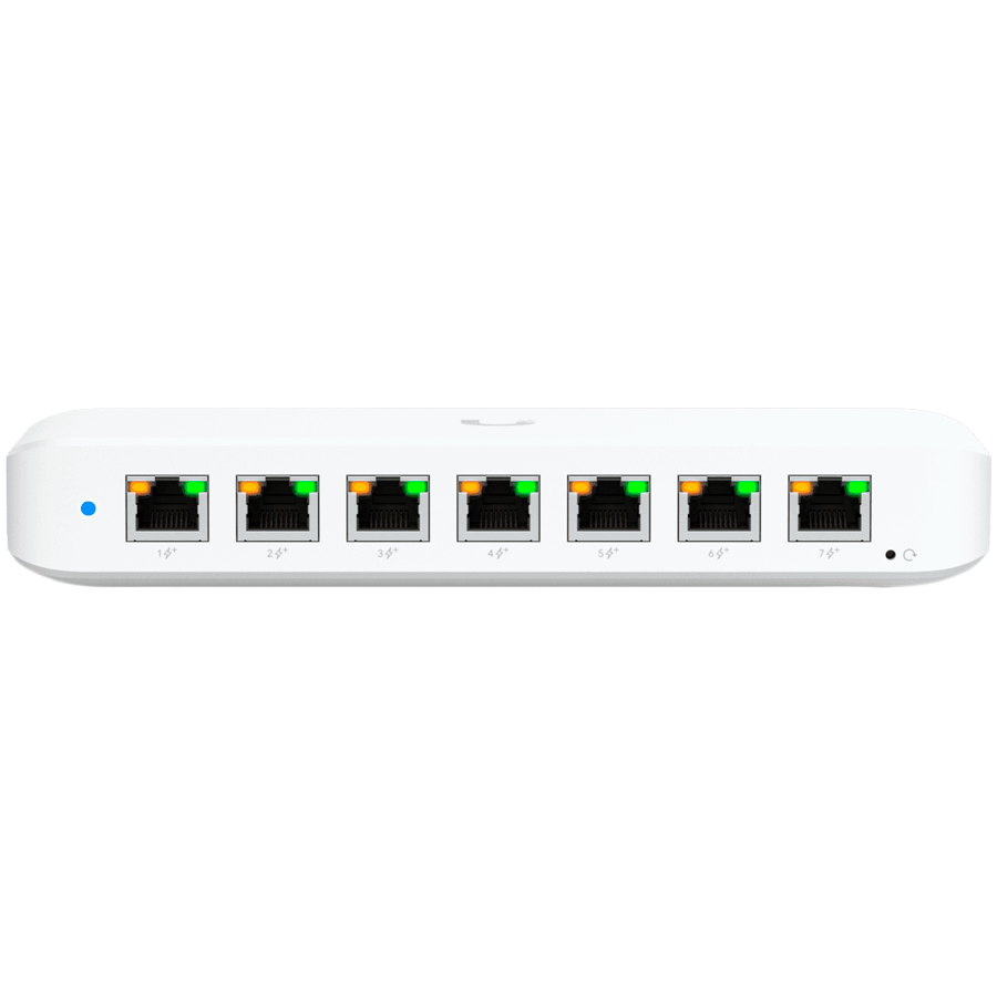 Ubiquiti USW-Ultra-60W Layer 2, 8-port GbE PoE switch: 7x GbE PoE+ output ports