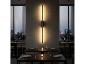 BBLINK Crna zidna LED lampa 12W 3000K IP20 1m