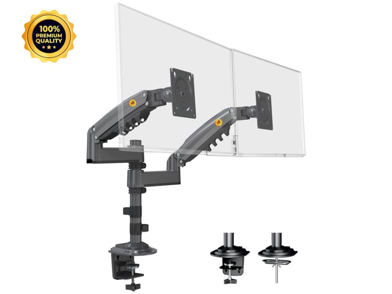 NORTH BAYOU H180 stoni nosač za dva monitora mat crni 17-27 inča