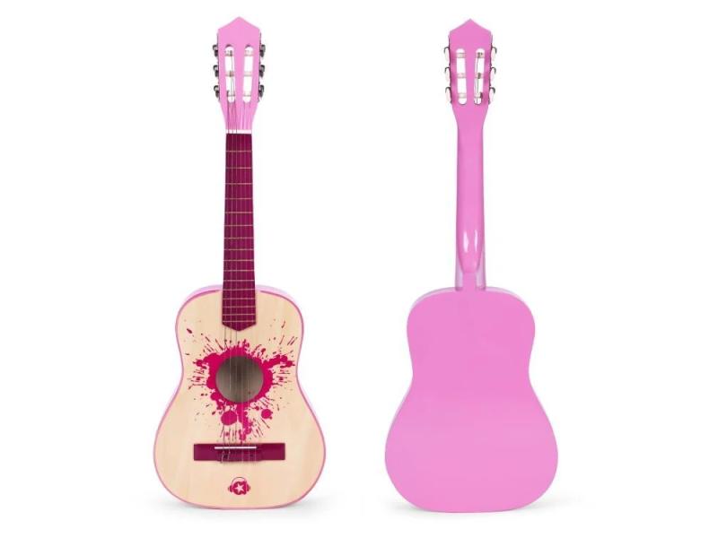 ECO TOYS Roze velika gitara za decu