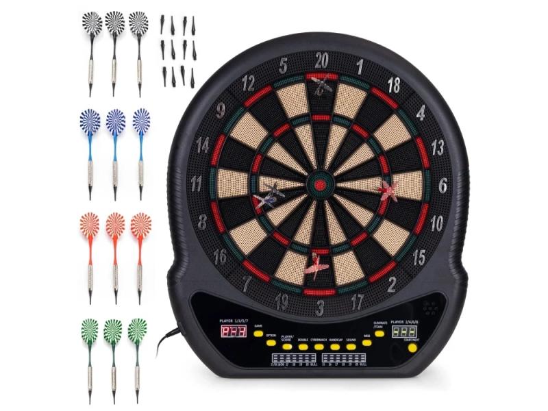 ECO TOYS Elektronski pikado 48 cm sa LCD ekranom, 27 igara, set sa 12 pikada