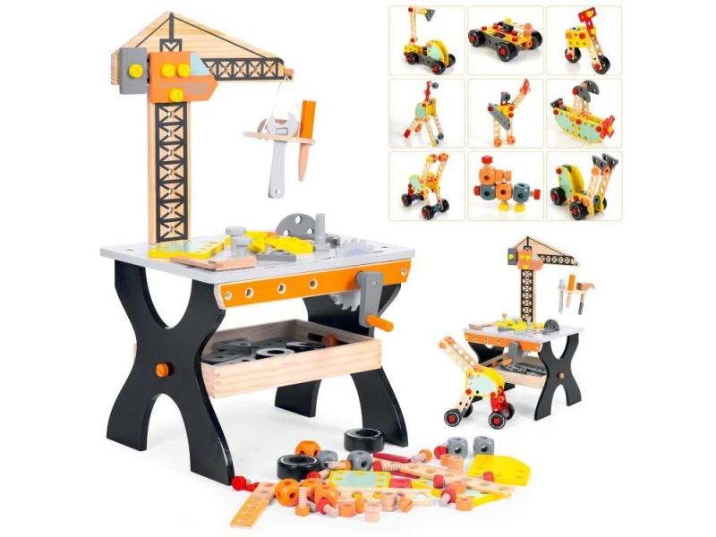 ECO TOYS Drvena radionica za decu, sto sa alatom