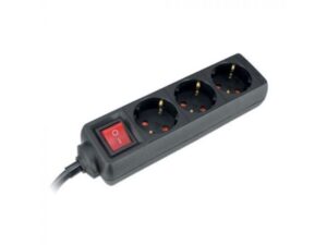 COMMEL Produzni kabl 3 uticnice sklopka 16A 3500W crna 5m H05VV-F 3G1,5