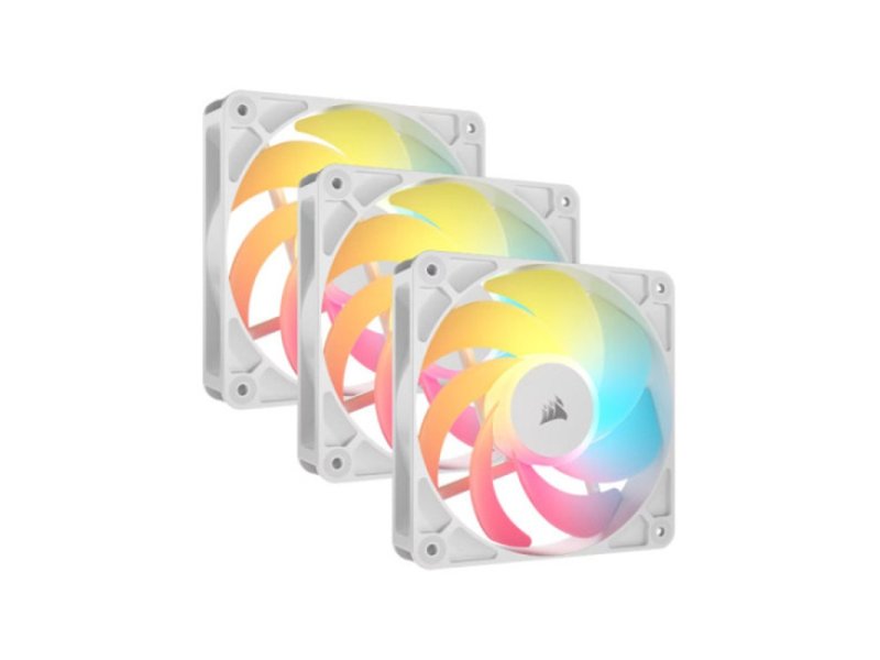 CORSAIR Ventilatori Corsair 3x RS120-R ARGB 120mm PWM-Triple Pack – White, CO-9050197-WW