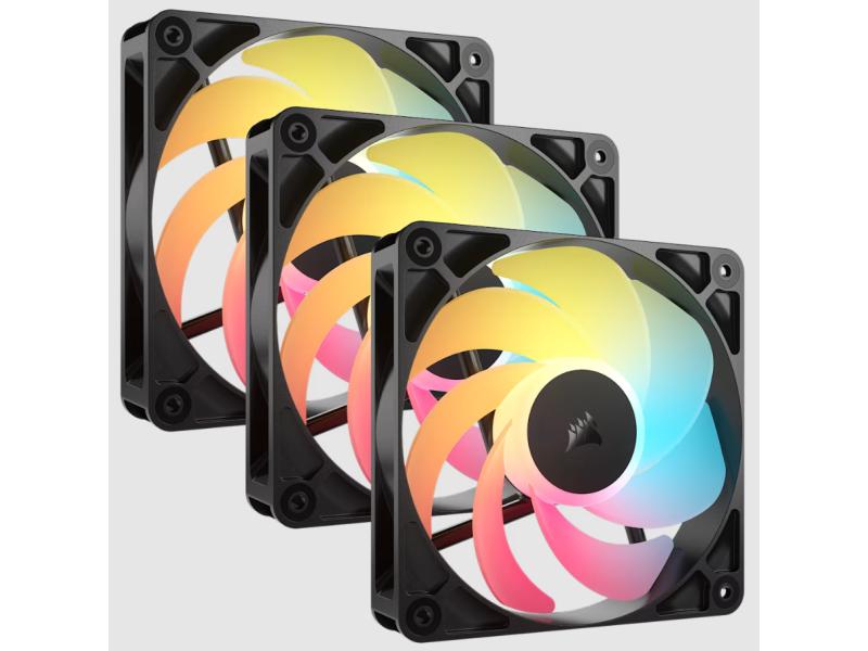 CORSAIR Ventilatori Corsair 3x RS120-R ARGB 120mm PWM-Triple Pack – Crni, CO-9050196-WW