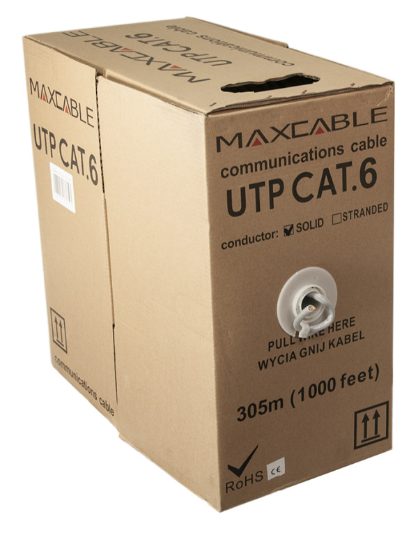 Maxcable kabel UTP cat. 6, bakar, PVC jacket, 305m