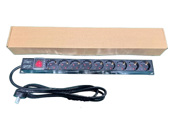 ExeLink Razvodni PDU panel za rack 19 in, sa 9 utičnih mesta, kabl 2m (aluminijum)