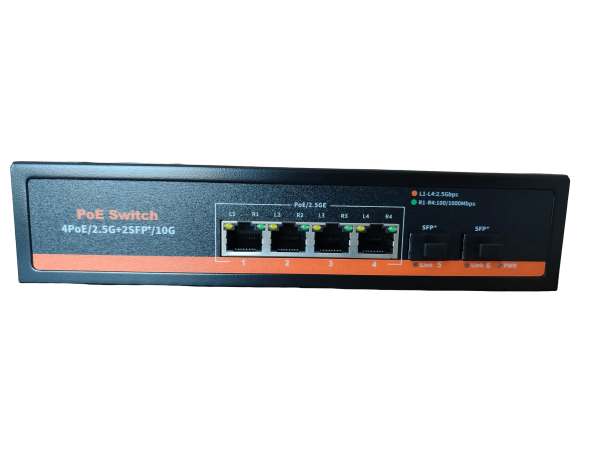 ExeLink SMX1006P neupravljivi POE switch 4×1/2.5G Base-T (POE/POE+),2x1G/10 GE Base-X SFP+ porta