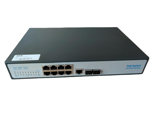 ExeLink SG2510P upravljivi POE switch 8×10/100/1000 Base-T POE/POE+,2×1000 Base-X SFP porta, L2