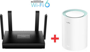 Cudy SET WR1500 AX1500 Dual Band 2.4+5Ghz MESH  Ruter + M1500 1-pack AX1500 Dual Band MESH