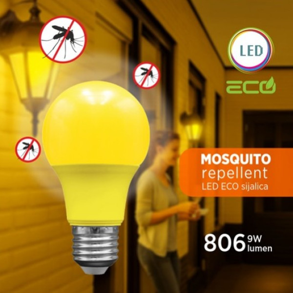 LED ECO sijalica E27 antiinsekt 9W A60 600Nm (Mosquito Repellent) 220-240V