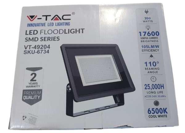 LED REFLEKTOR 200W SMD 6500K 17600Lm, 400x33x333mm, 3KG, VT6734