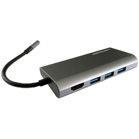 USB LC Power LC-HUB-C-MULTI-5 USB Type C HUB card reader, charging, RJ45, HDMI anthracite/black