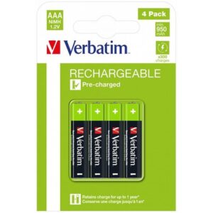 Baterija VERBATIM AAA 950mAh HR3 BLISTER 4kom punjive NiMH baterije