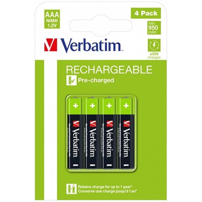 Baterija VERBATIM AAA 950mAh HR3 BLISTER 4kom punjive NiMH baterije