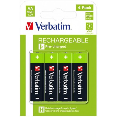 Baterija VERBATIM AA 2500mAh HR6 BLISTER 4kom punjive NiMH baterije