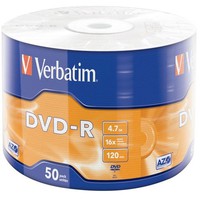 DVD-R Verbatim 4.7GB 16x 1/50 Wrap Matt SilverAZO (cena je za 1 disk)