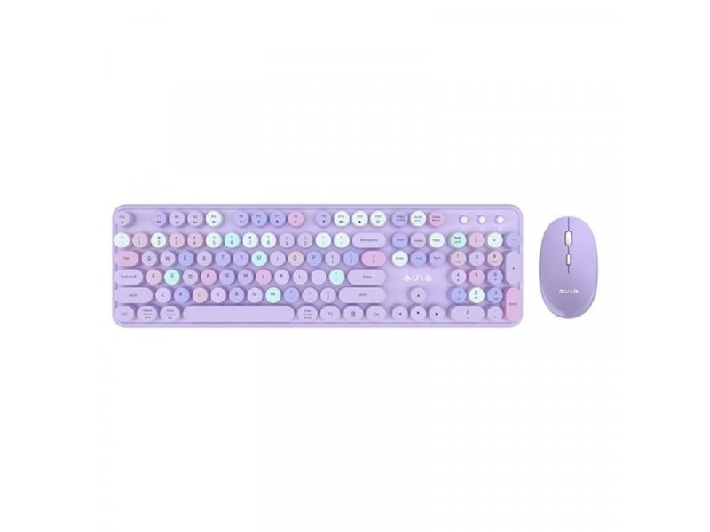 AULA AC306 Purple combo, bežični tastatura i miš