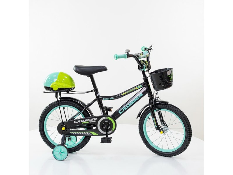 ARISTOM 724-16” Crosser Dečiji bicikl sa pomoćnim točkovima crno-zeleni