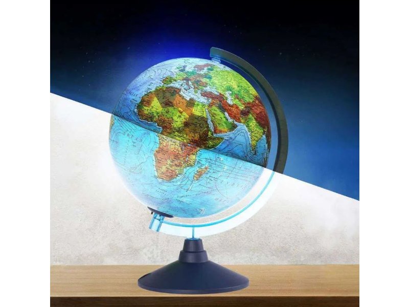 KENGUR Alaysky, globus sa LED svetlom, engleski, dupla mapa, reljef, 32cm