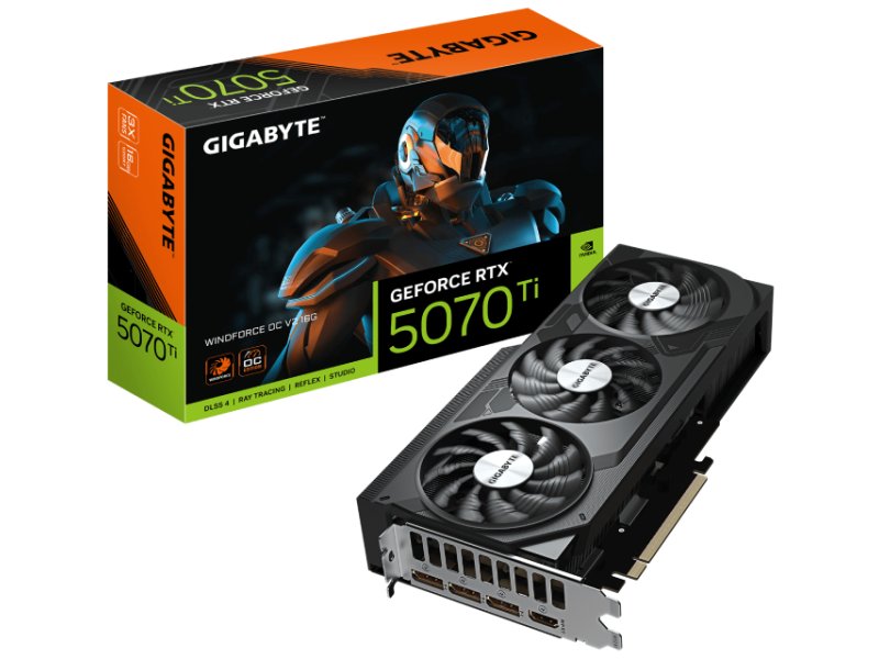 GIGABYTE NVidia GeForce RTX 5070 Ti WINDFORCE OC V2 16GB 256bit GV-N507TWF3OCV2-16GD