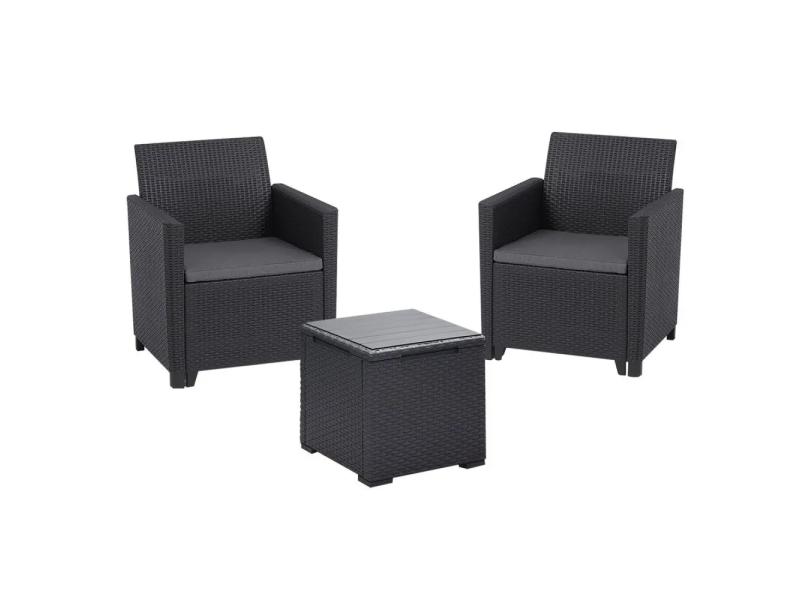 KETER Marie Baštenska garnitura sa box stolom Vigo Grafit