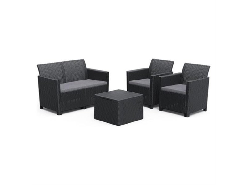 KETER Claire 2 Seater Baštenska garnitura sa box stolom grafit