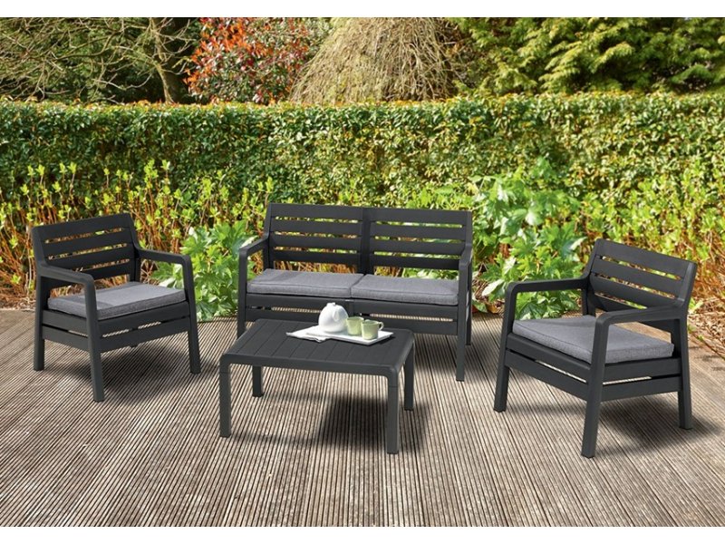 KETER Baštenska garnitura Delano – Grafit (CU 221538)