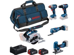 BOSCH plavi alat Akumulatorski set Bosch GSR 18V-65 + GDX 18V-285 + GKS 18V-57-2 + GOP 18V-34 + GST 18V-125 S + 2 x 5,0Ah + torba (0615A500BV)