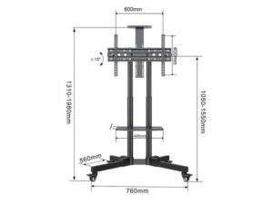 XSTAND 32/75 Podni pokretni nosač za TV