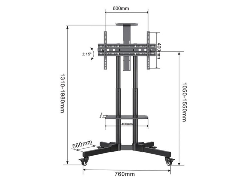 XSTAND 32/75 Podni pokretni nosač za TV